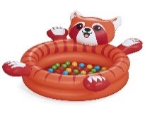 42" x 37" x 23"/1.07m x 94cm x 58cm Playful Red Panda Ball Pit