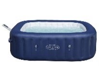 71" x 71" x 28"/1.80m x 1.80m x 71cm Hawaii MaxHold EnergySense UltraFit Smart AirJet 6 Blue Square