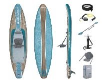 12'6" x 31" x 6" / 3.81m x 79cm x 15cm Glider Elite 12'6" 2-in-1 Stand-Up Paddleboard & Kayak Set