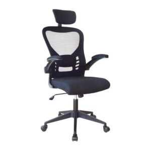 AXIS BLACK office chair, front three-quarter view on white