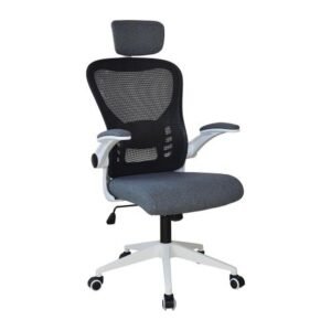 AXIS WHITE office chair, front three-quarter view on white