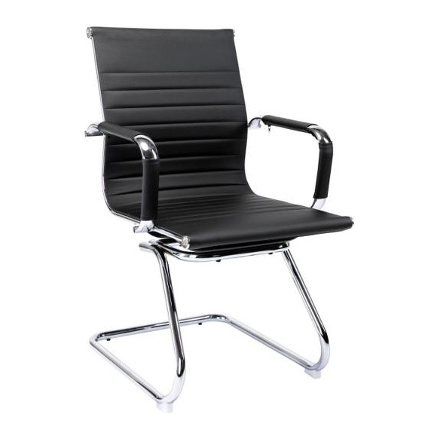 CORNICE GUEST office chair, front three-quarter view on white