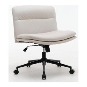 NEST WOVEN ROLL office chair, front three-quarter view on white