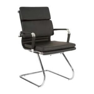 PULLMAN GUEST office chair, front three-quarter view on white
