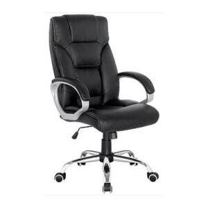 REGENT CHROME office chair, front three-quarter view on white