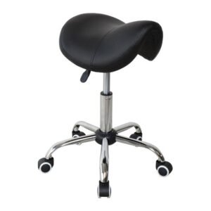 SADDLE office chair, front three-quarter view on white