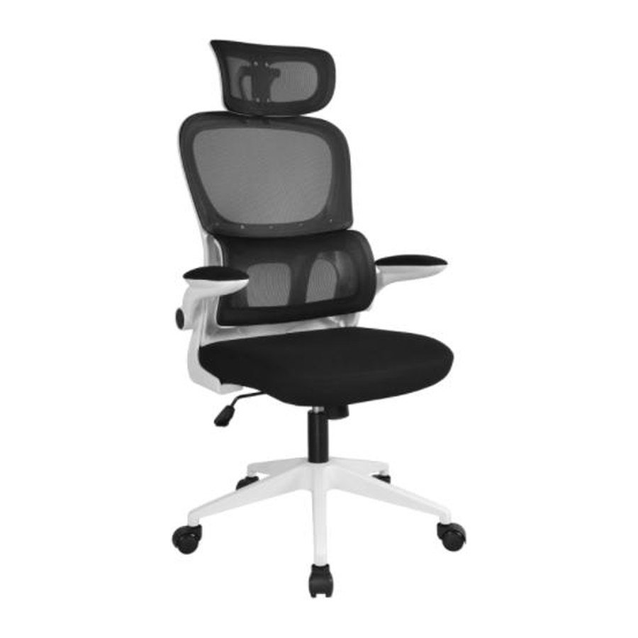 TIER WHITE office chair, front three-quarter view on white